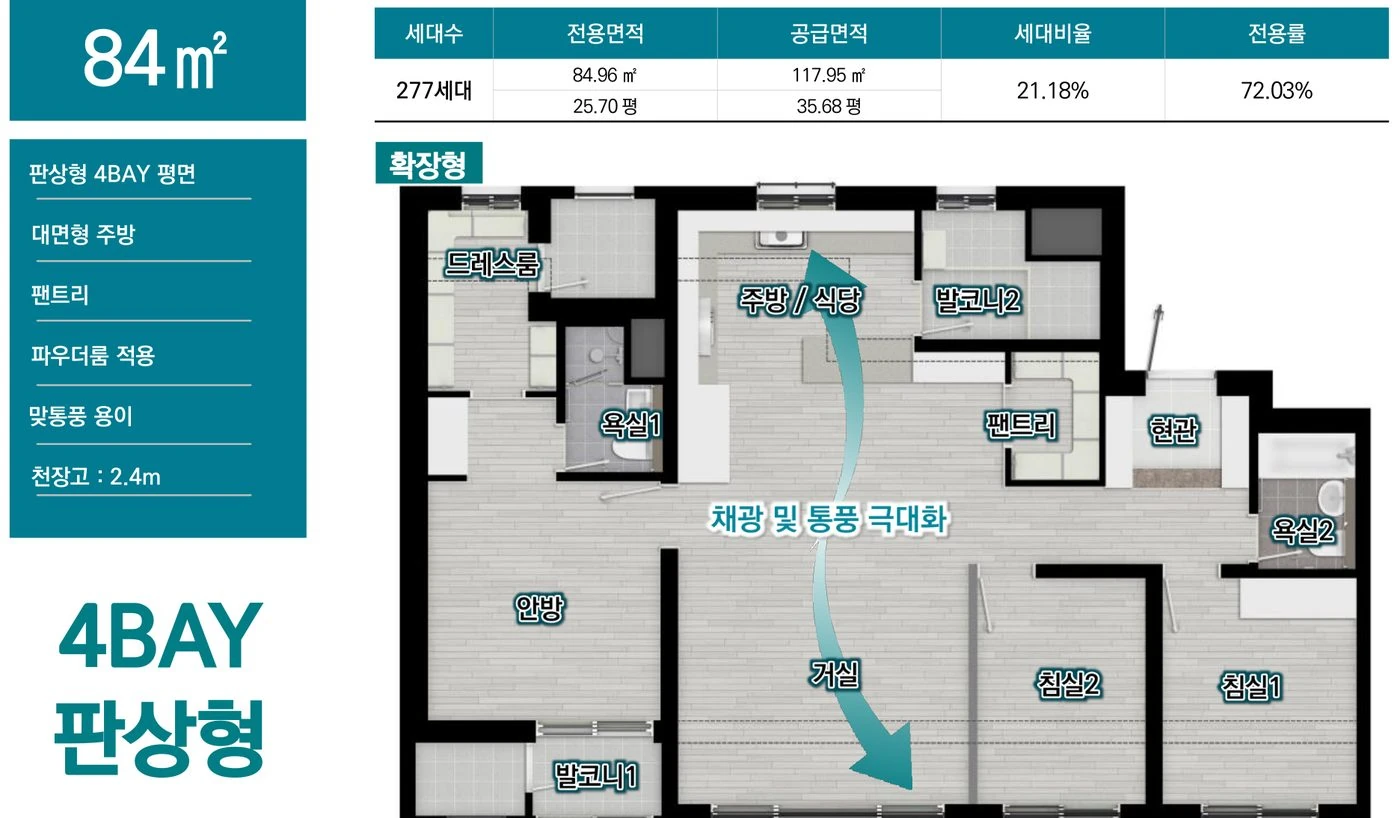 오남역 서희스타힐스 84㎡ 평면도